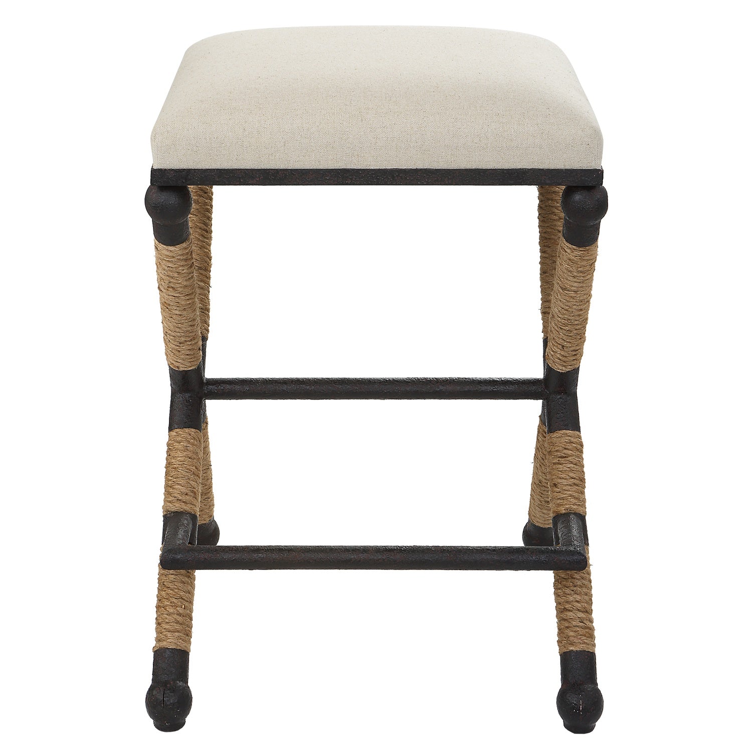 UTTERMOST FIRTH RUSTIC OATMEAL COUNTER STOOL - Benches, Ottoman, Stools