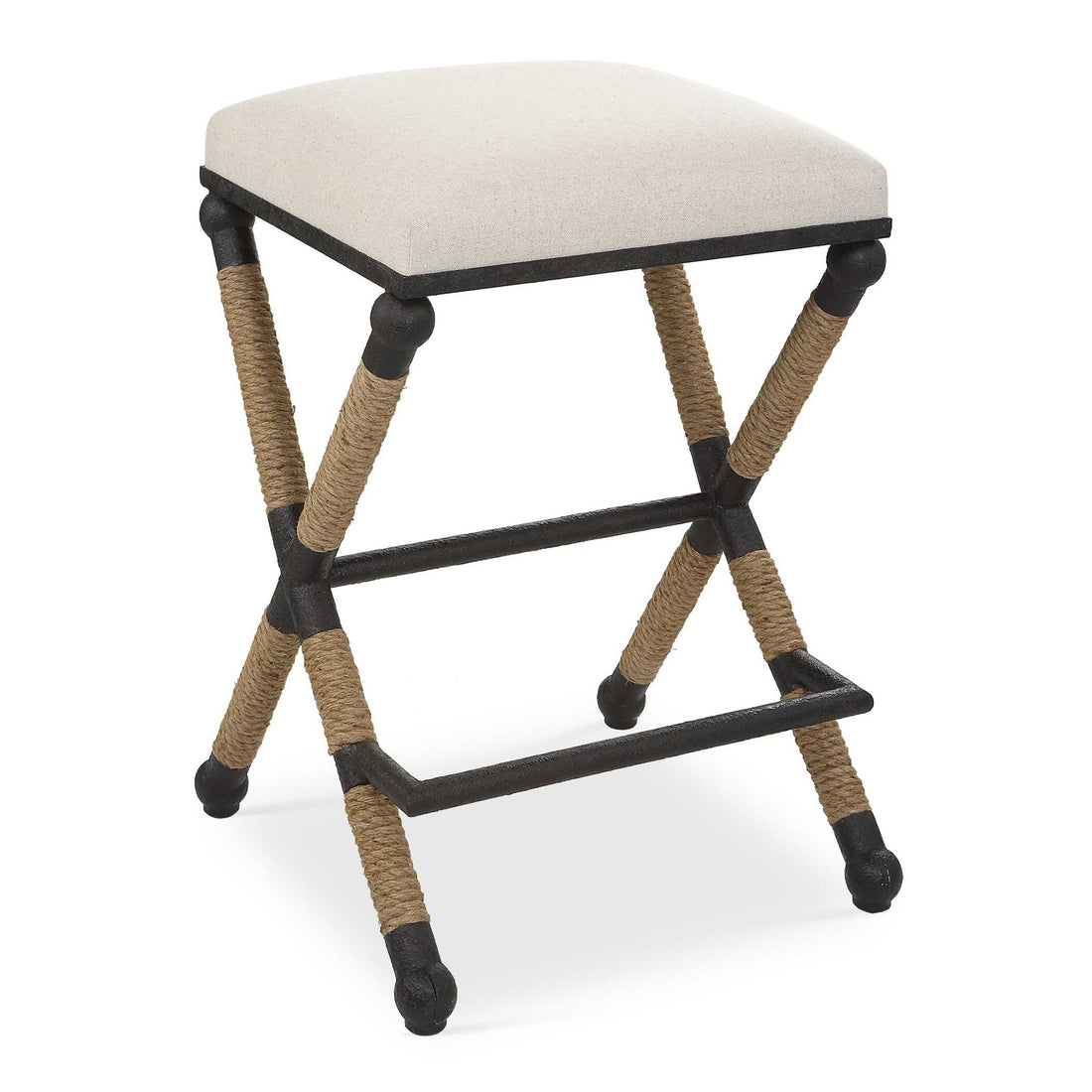 UTTERMOST Firth Rustic Oatmeal Counter Stool - Benches, Ottoman, Stools