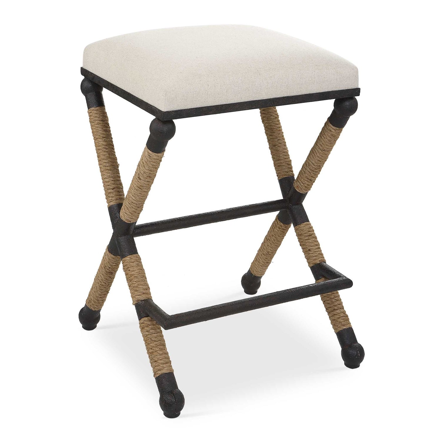 UTTERMOST Firth Rustic Oatmeal Counter Stool - Benches, Ottoman, Stools