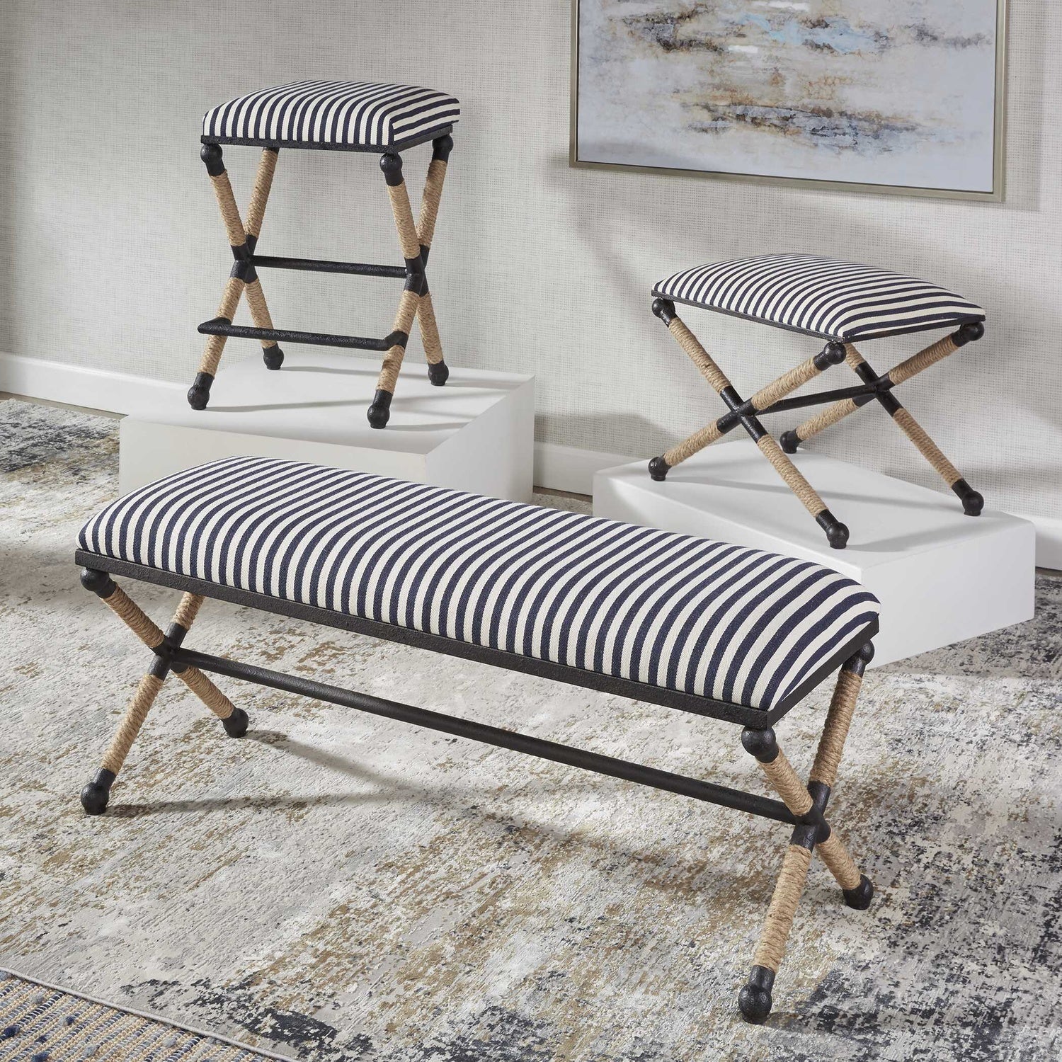 UTTERMOST BRADDOCK BACKLESS COUNTER STOOL - Benches, Ottoman, Stools