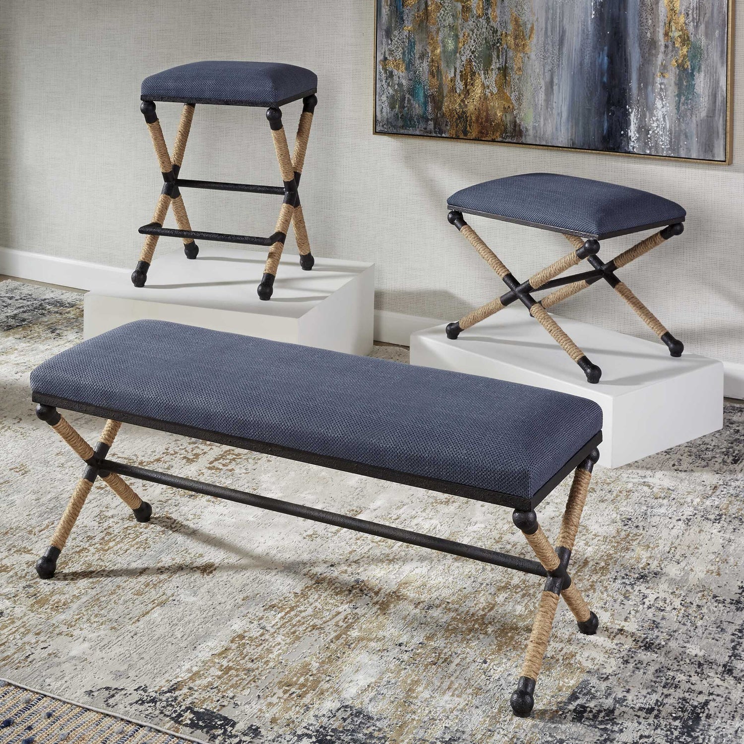 UTTERMOST Firth Rustic Bench - Benches, Ottoman, Stools