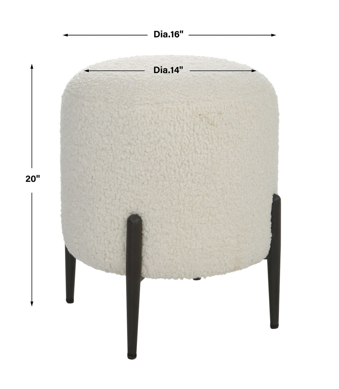UTTERMOST ARLES SHEARLING OTTOMAN - Benches, Ottoman, Stools