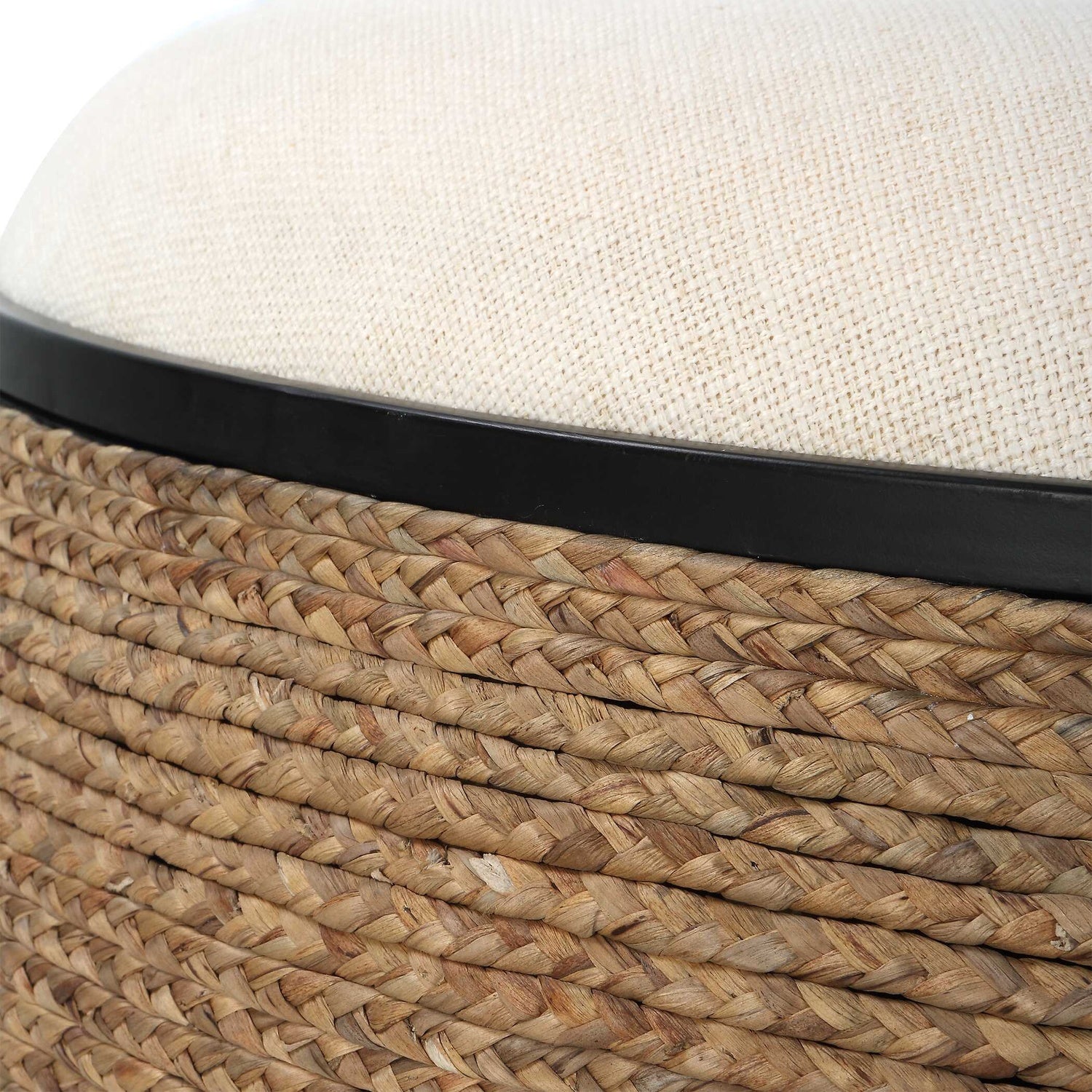 UTTERMOST ISLAND STRAW STORAGE OTTOMAN / COFFEE TABLE - Benches, Ottoman, Stools