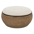 UTTERMOST ISLAND STRAW STORAGE OTTOMAN / COFFEE TABLE - Benches, Ottoman, Stools