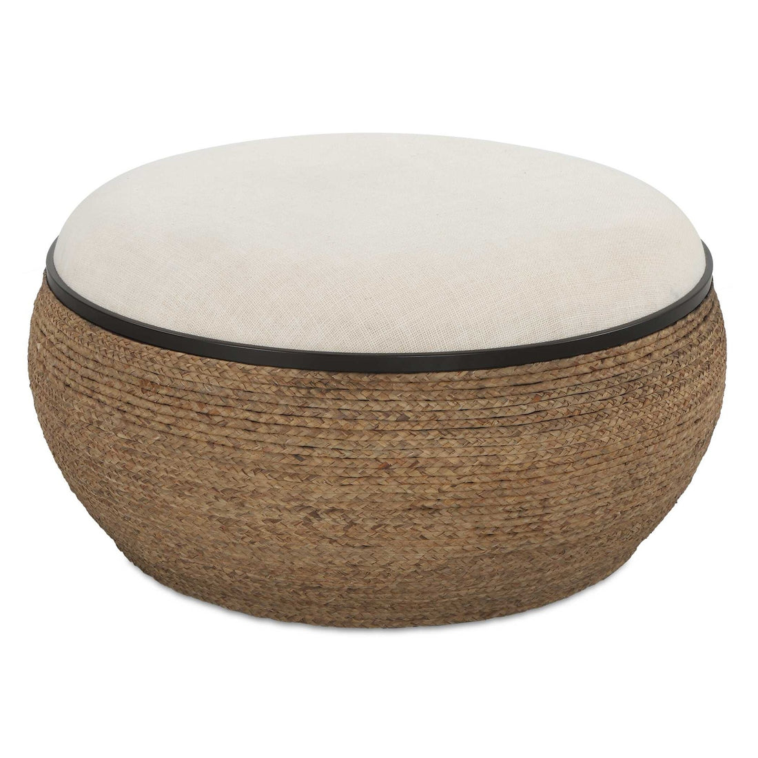 UTTERMOST Island Straw Storage Ottoman / Coffee Table - Benches, Ottoman, Stools