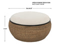 UTTERMOST ISLAND STRAW STORAGE OTTOMAN / COFFEE TABLE - Benches, Ottoman, Stools