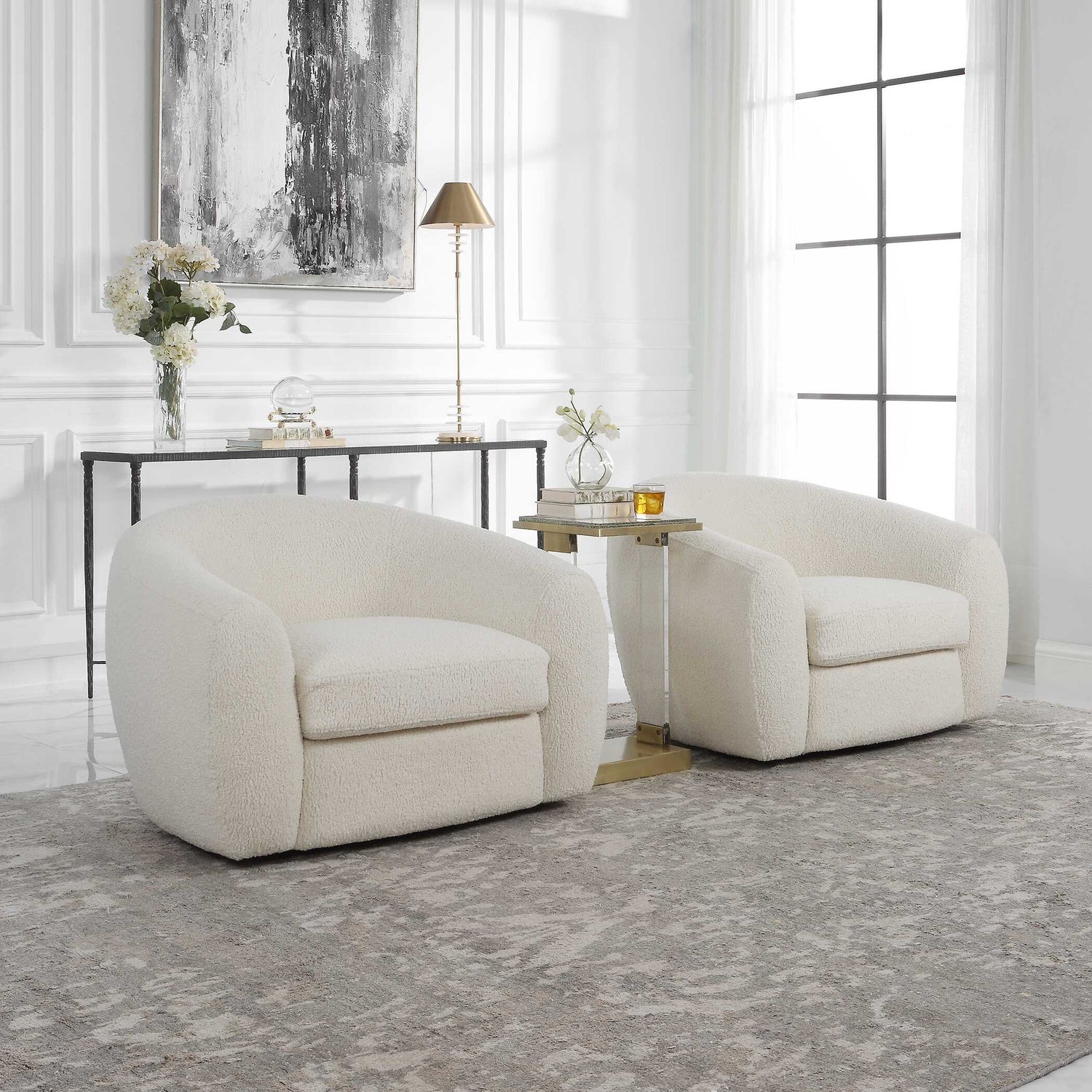 UTTERMOST CAPRA ART DECO SWIVEL CHAIR - Lounge