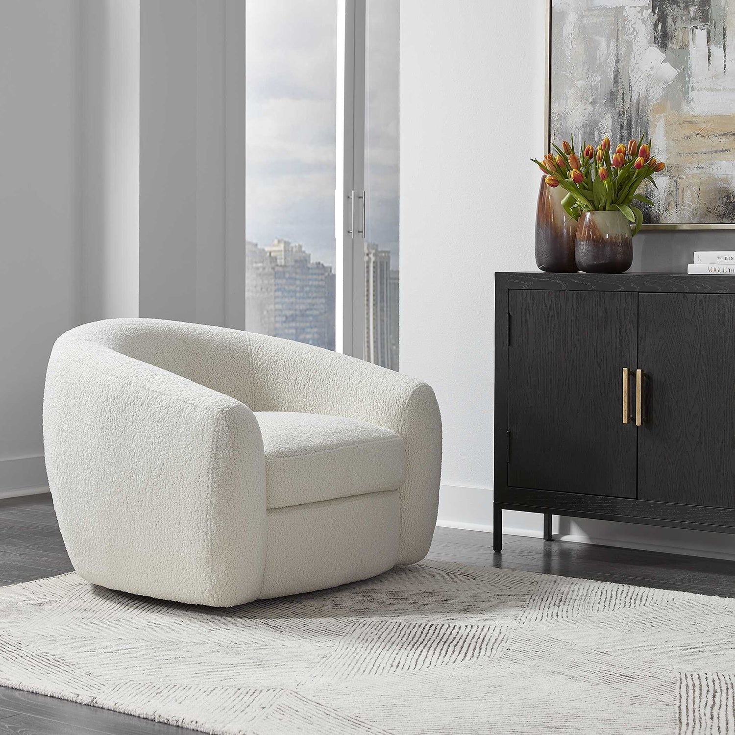 UTTERMOST CAPRA ART DECO SWIVEL CHAIR - Lounge