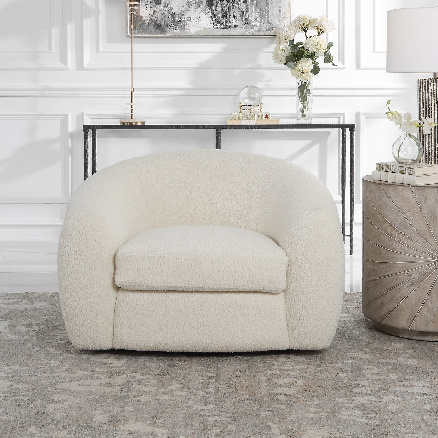 UTTERMOST Capra Art Deco Swivel Chair - Lounge