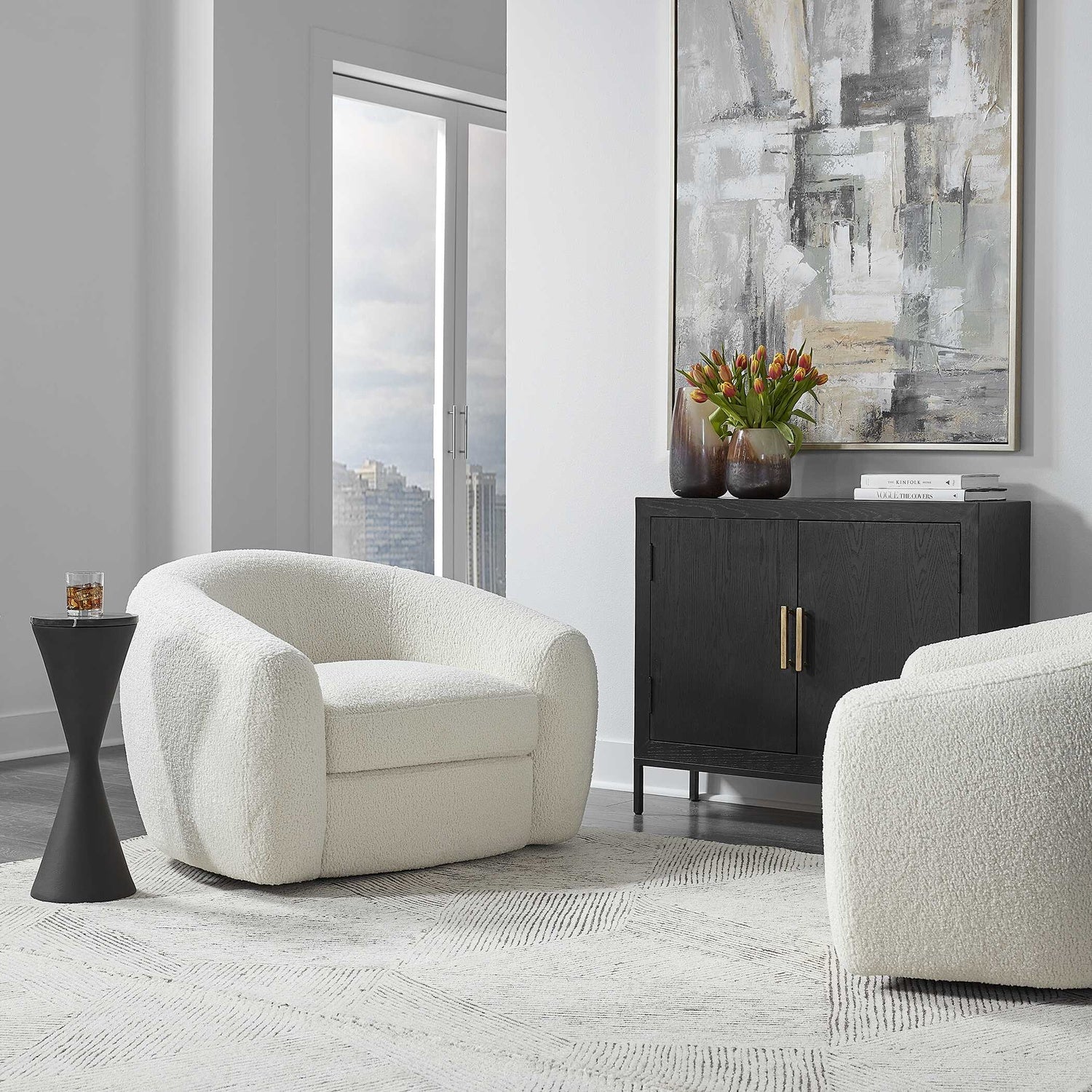 UTTERMOST Capra Art Deco Swivel Chair - Lounge