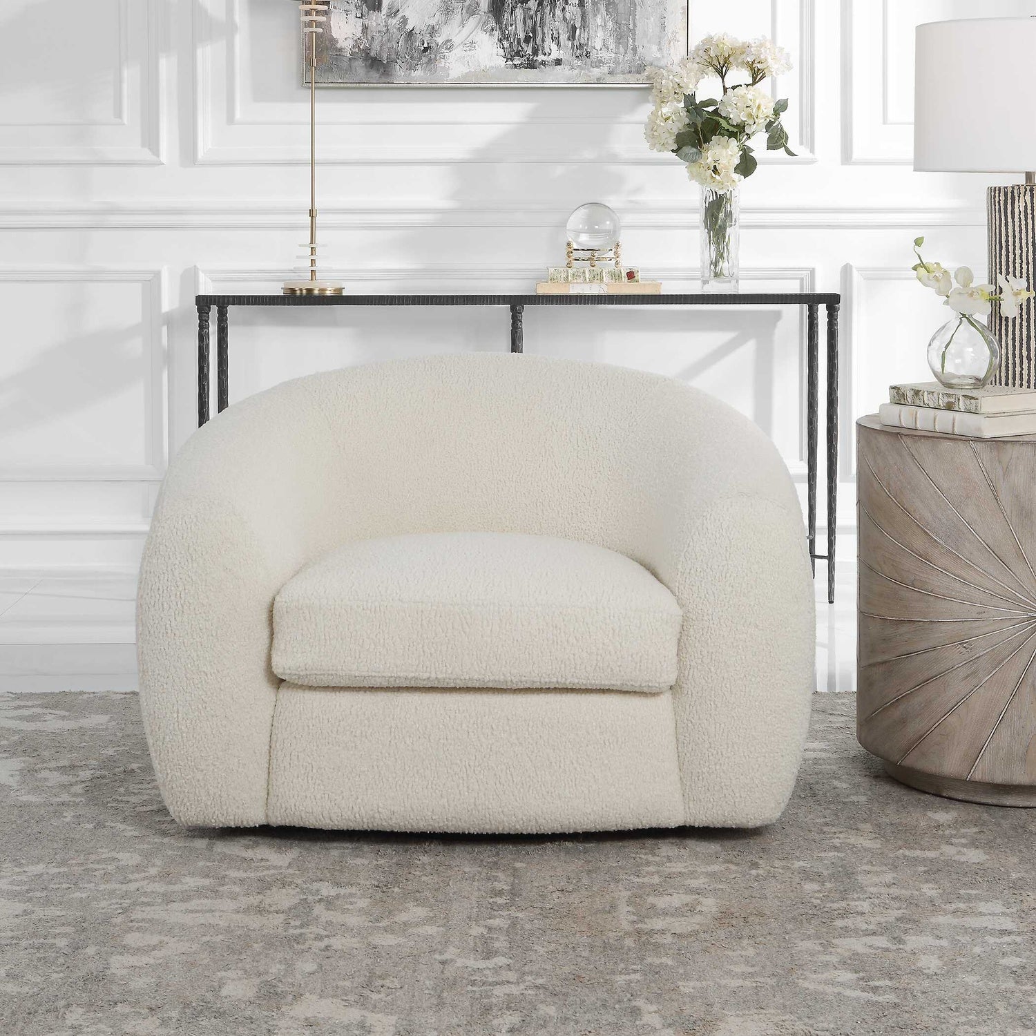 UTTERMOST Capra Art Deco Swivel Chair - Lounge