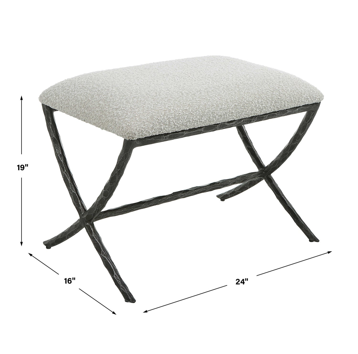 UTTERMOST BRISBY FABRIC BENCH - Benches, Ottoman, Stools