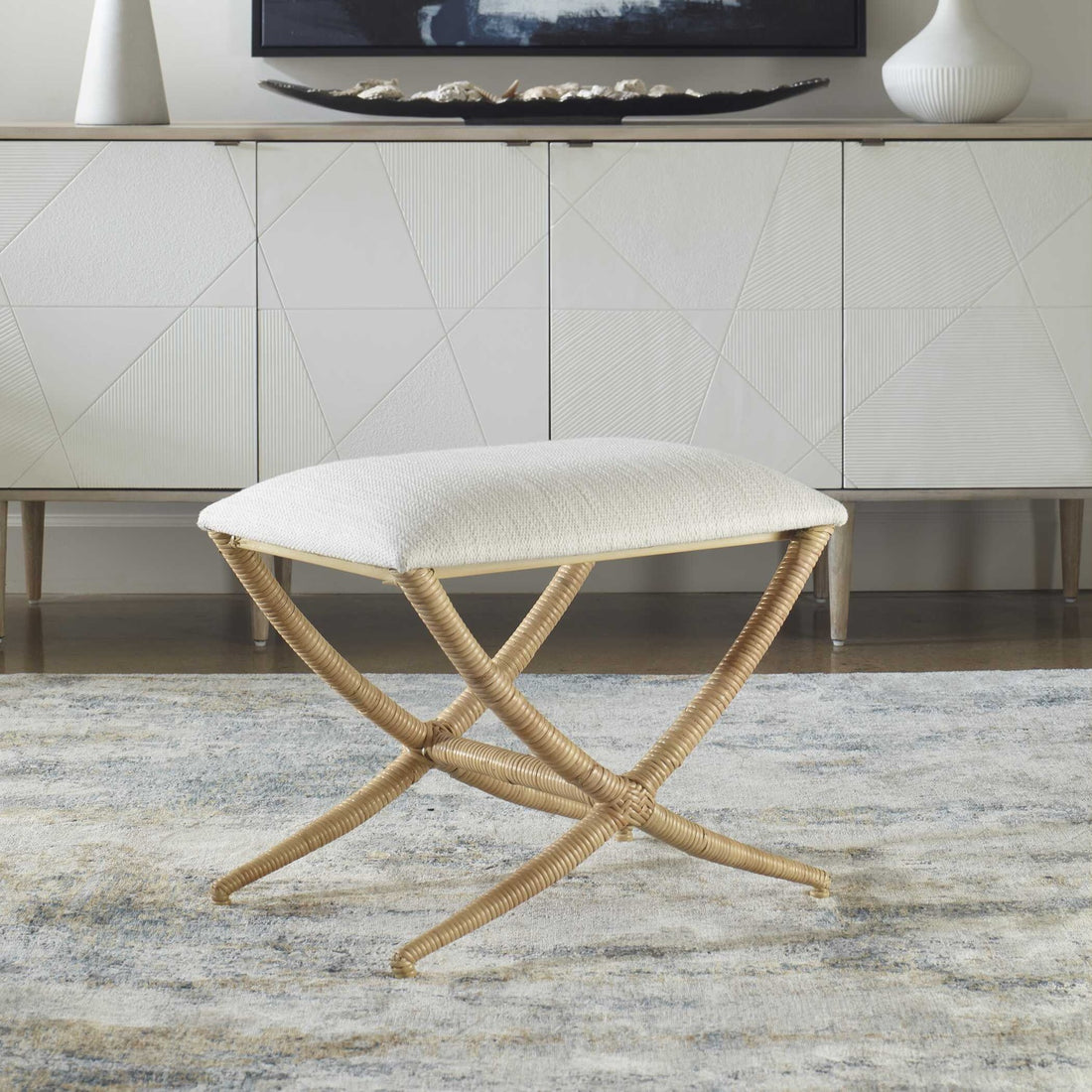 UTTERMOST Expedition Fabric Bench - Benches, Ottoman, Stools