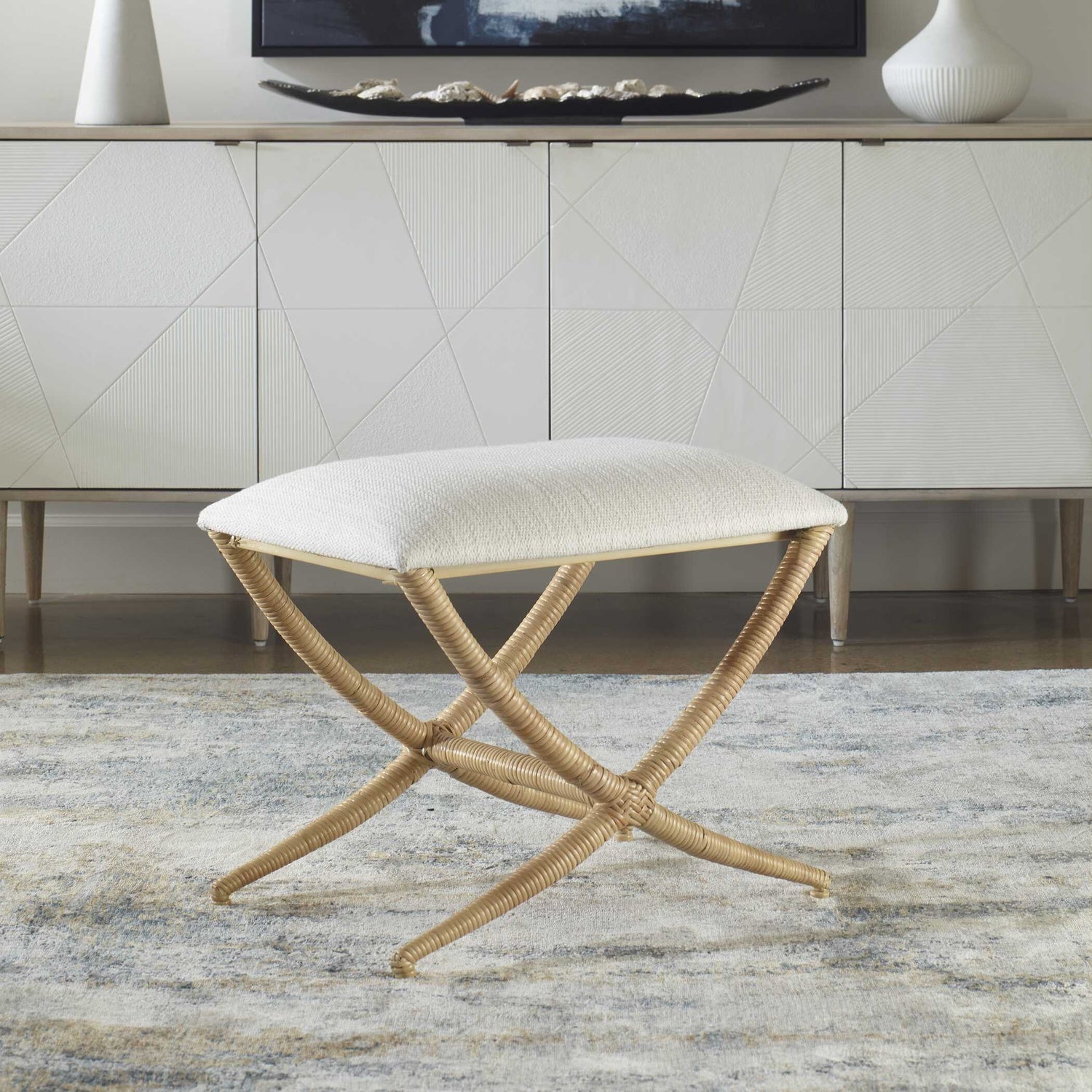 UTTERMOST Expedition Fabric Bench - Benches, Ottoman, Stools