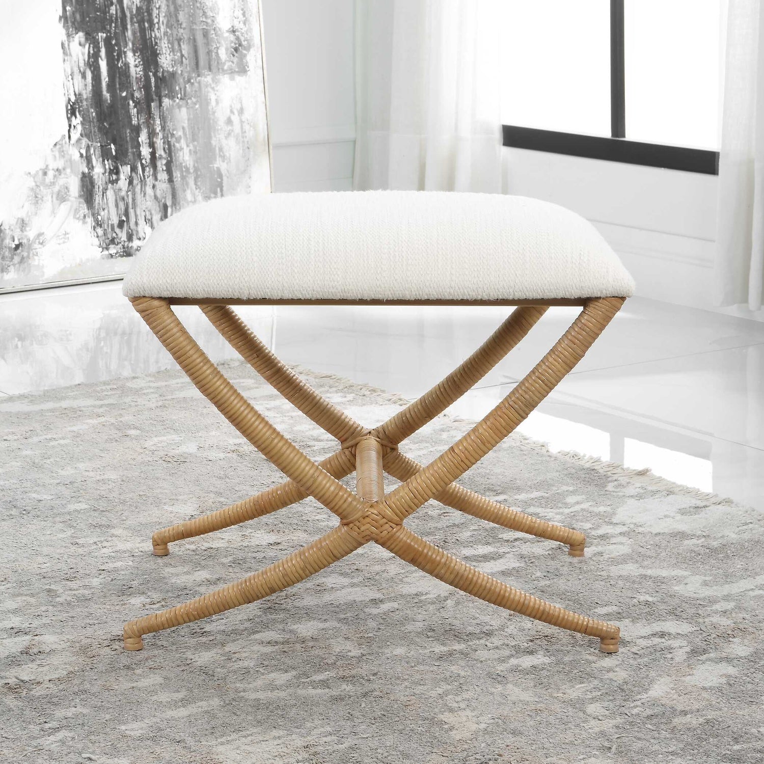 UTTERMOST EXPEDITION FABRIC BENCH - Benches, Ottoman, Stools
