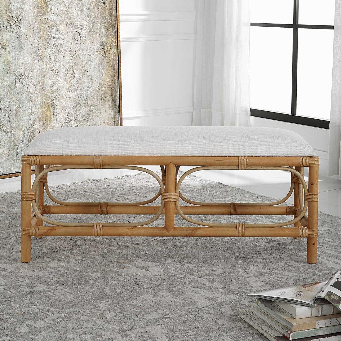 UTTERMOST Laguna Fabric Bench - Benches, Ottoman, Stools
