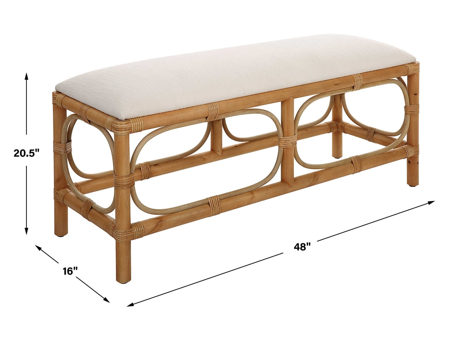 UTTERMOST Laguna Fabric Bench - Benches, Ottoman, Stools