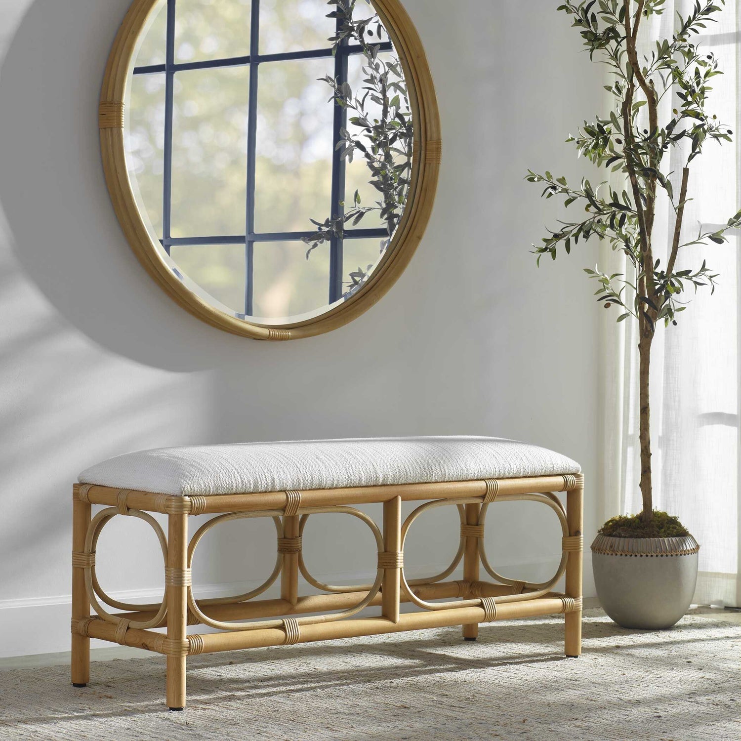 UTTERMOST Laguna Fabric Bench - Benches, Ottoman, Stools