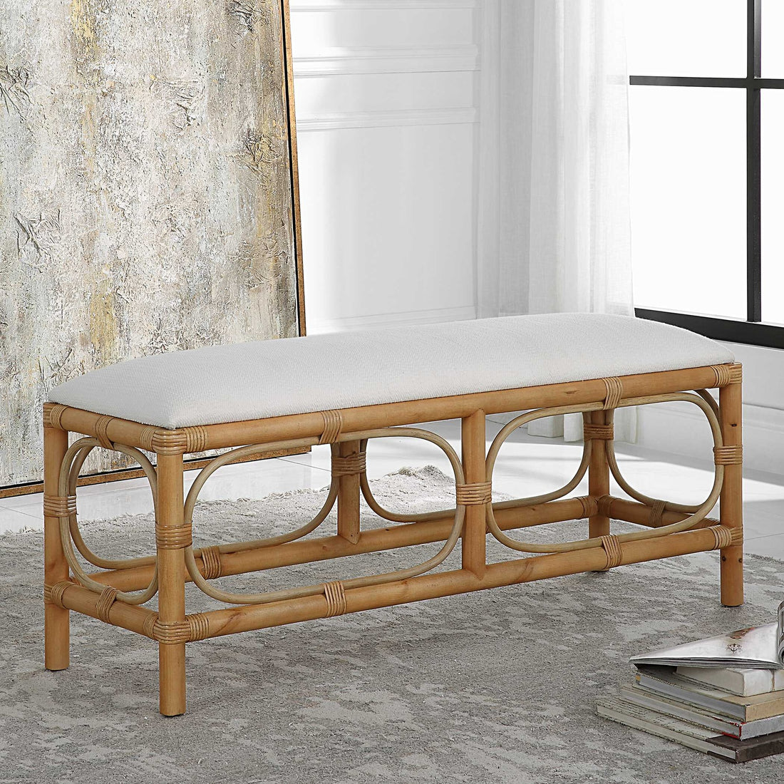 UTTERMOST Laguna Fabric Bench - Benches, Ottoman, Stools