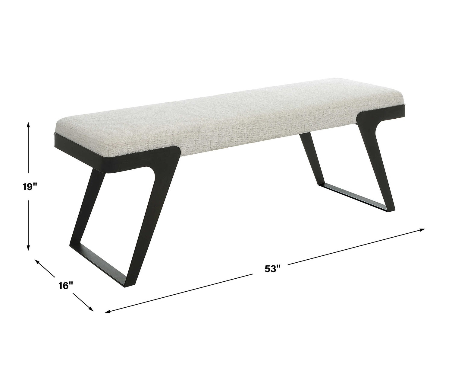 UTTERMOST Hover Modern Bench - Benches, Ottoman, Stools