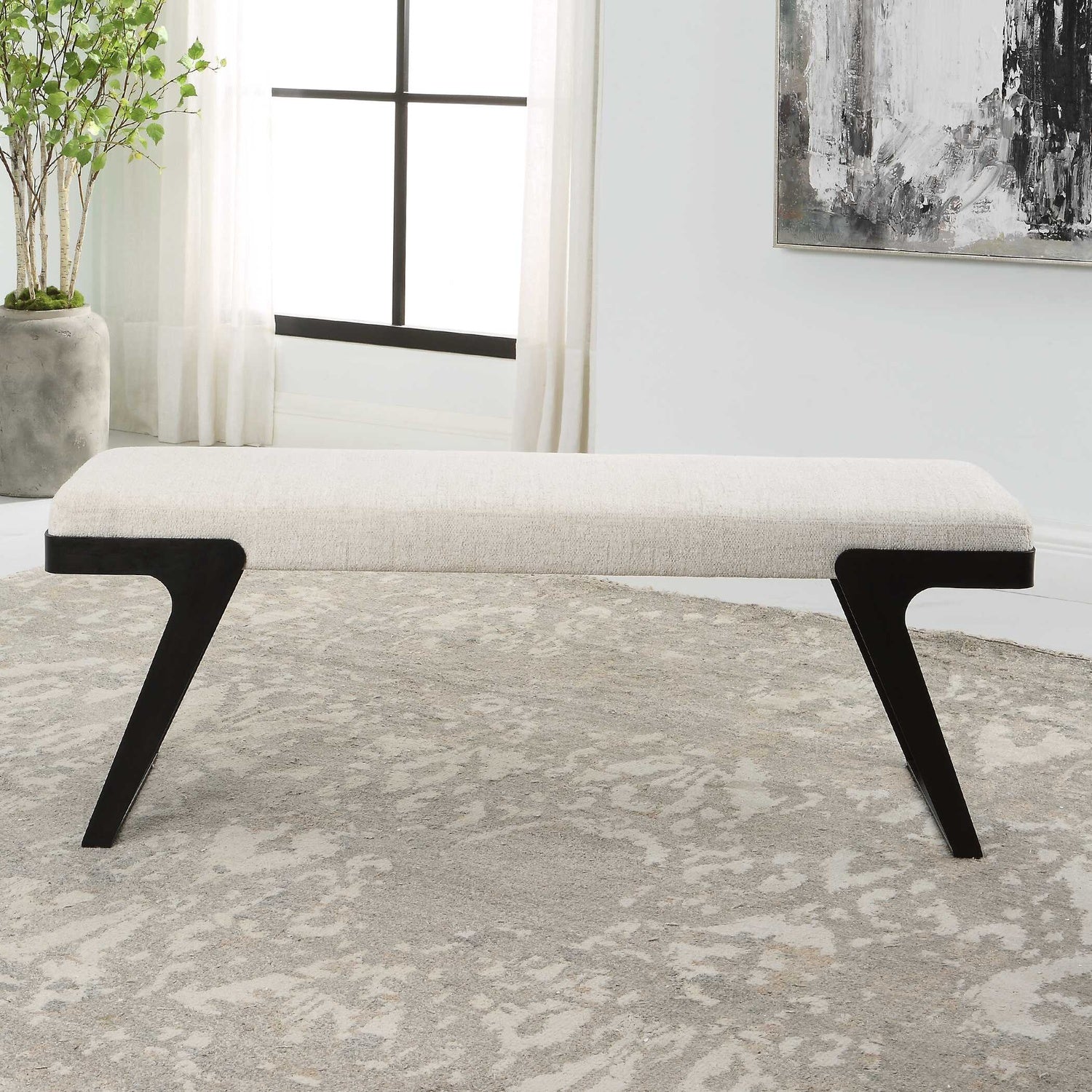 UTTERMOST Hover Modern Bench - Benches, Ottoman, Stools