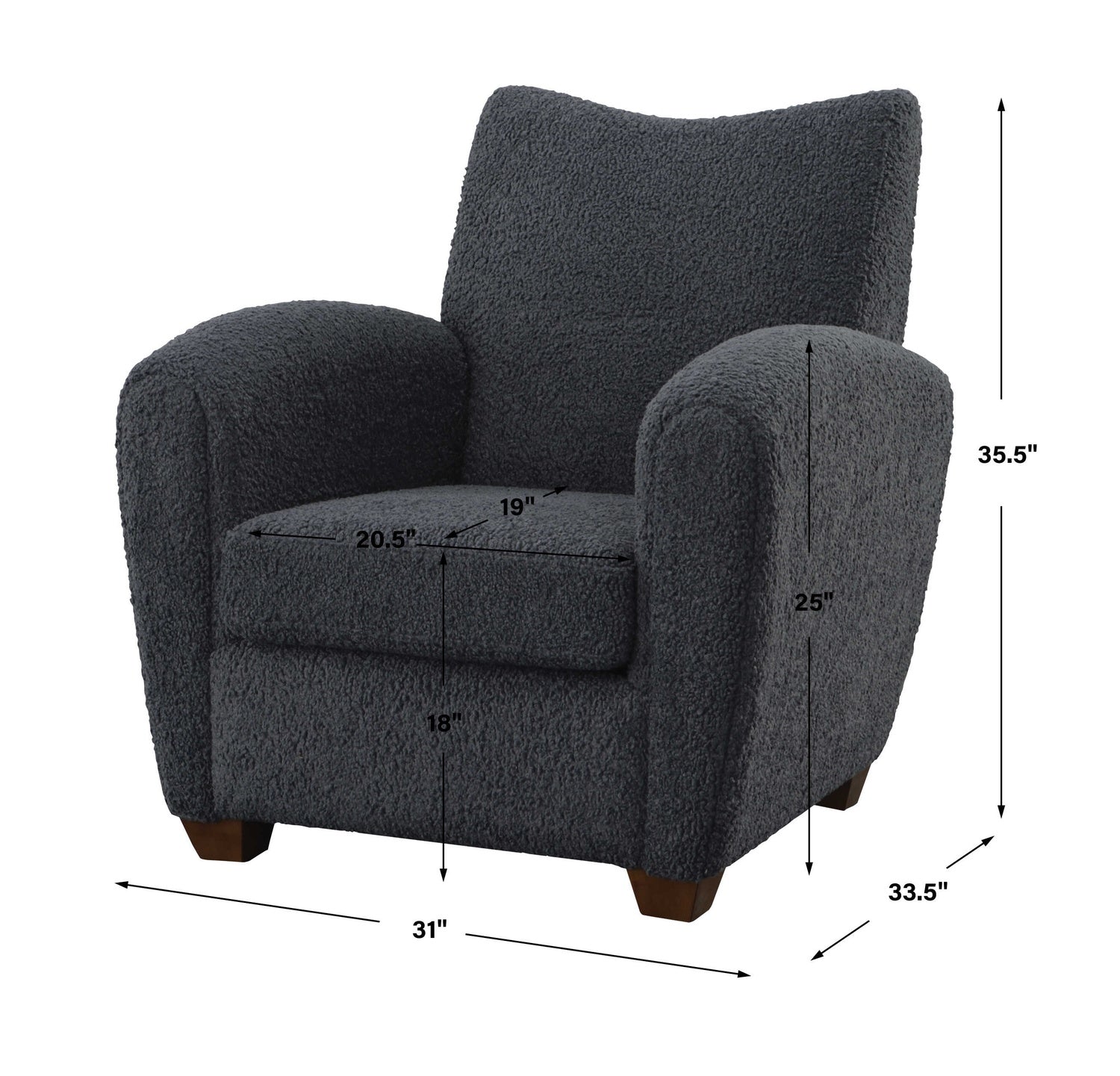 UTTERMOST TEDDY SLATE ACCENT CHAIR - Lounge