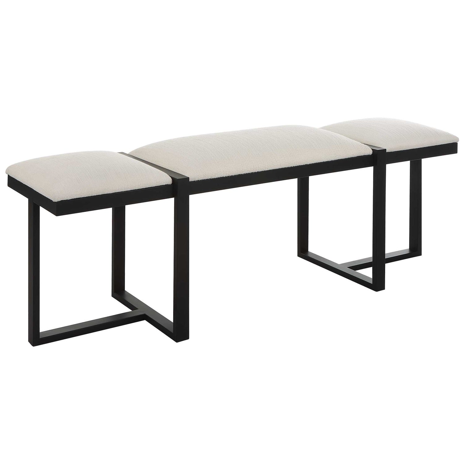 UTTERMOST TRIPLE CLOUD MODERN UPHOLSTERED BENCH - Benches, Ottoman, Stools
