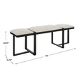 UTTERMOST TRIPLE CLOUD MODERN UPHOLSTERED BENCH - Benches, Ottoman, Stools