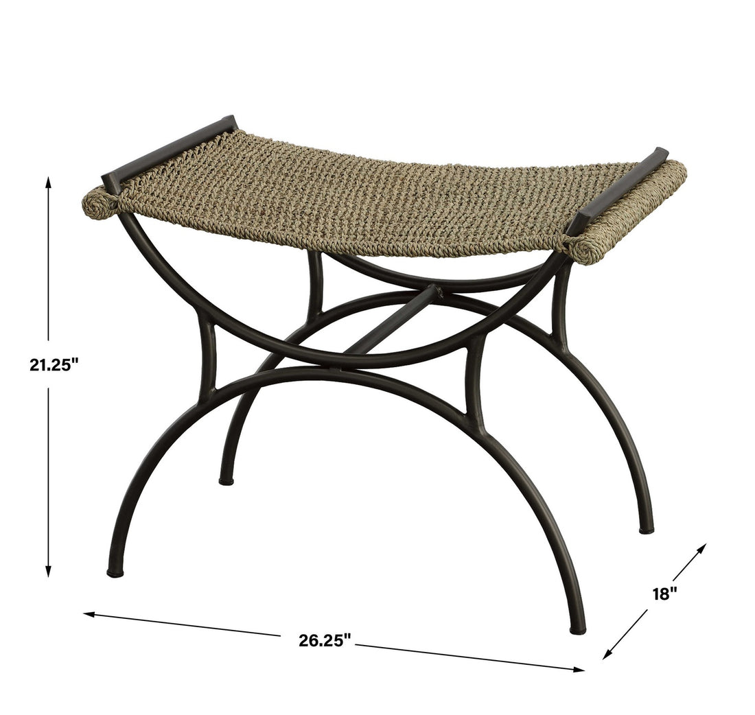 UTTERMOST Playa Seagrass Bench - Benches, Ottoman, Stools
