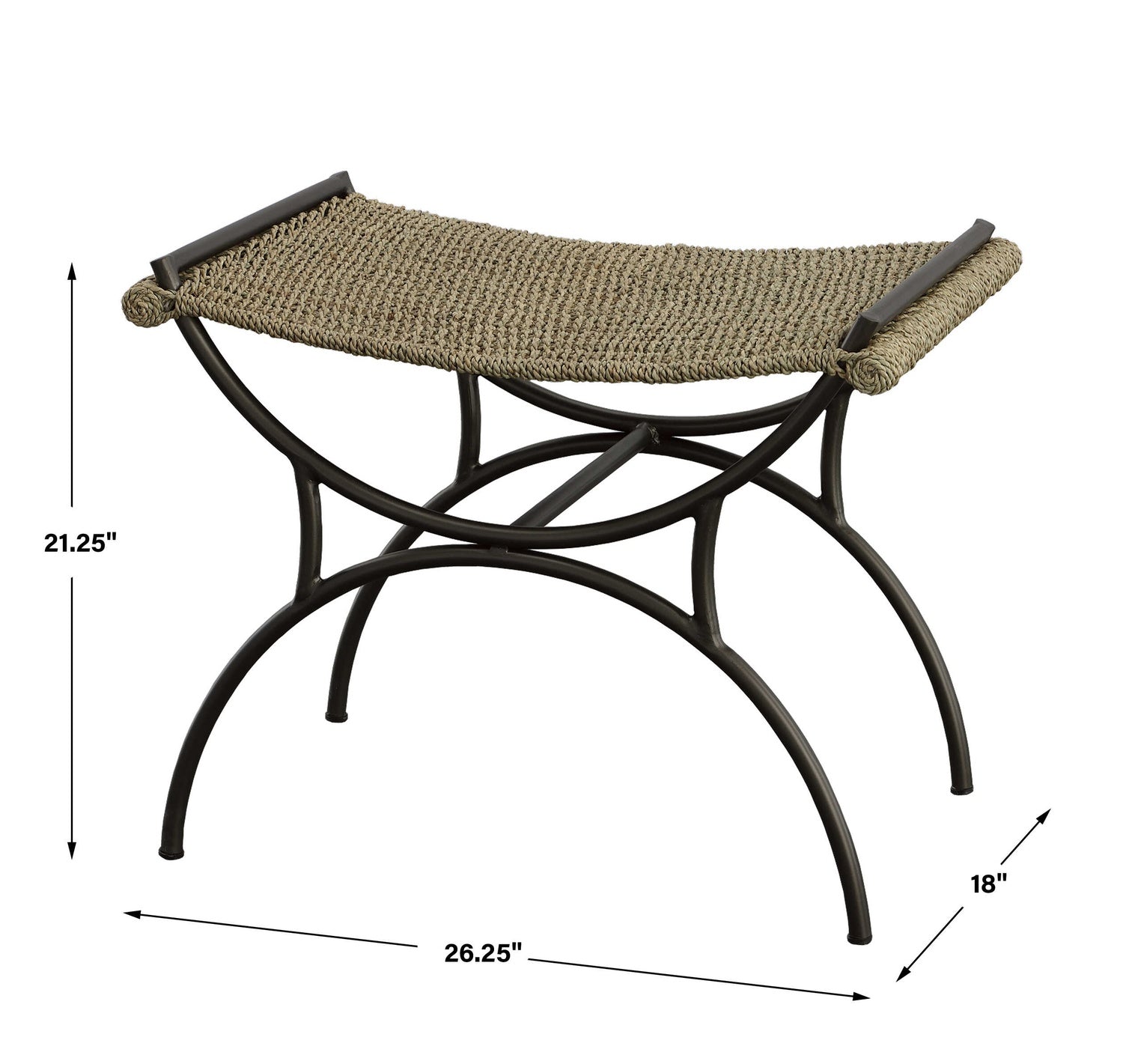 UTTERMOST Playa Seagrass Bench - Benches, Ottoman, Stools