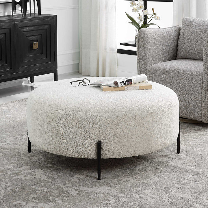 UTTERMOST Arles Plush Ottoman - Benches, Ottoman, Stools