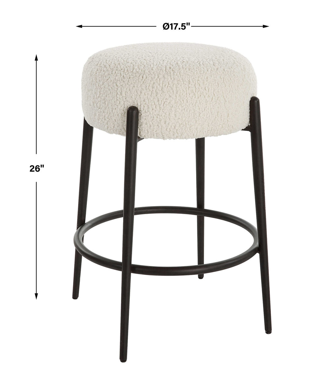 UTTERMOST Arles Plush Counter Stool - Bar Stools