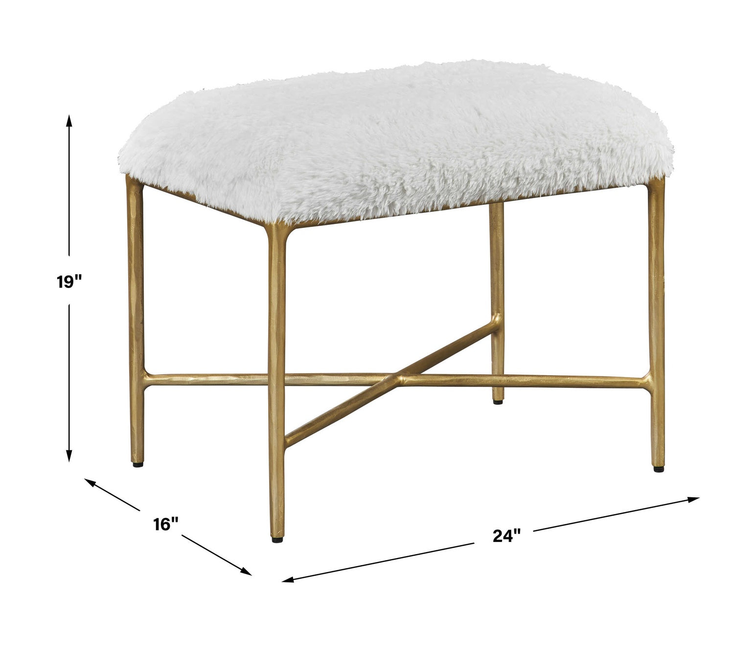 UTTERMOST CHARMED SHEEPSKIN BENCH - Benches, Ottoman, Stools
