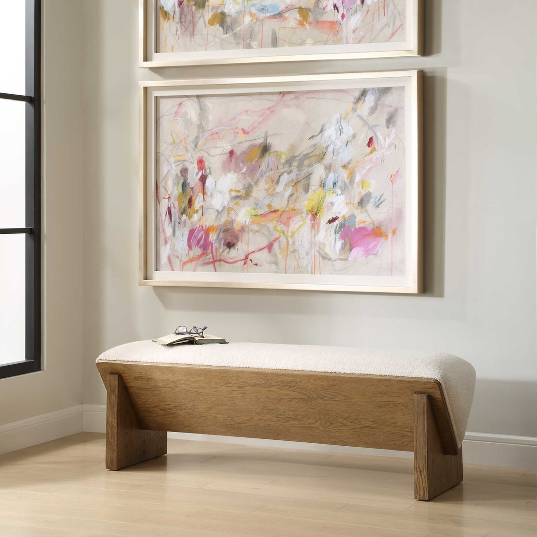 UTTERMOST Wedged Fabric Bench - Benches, Ottoman, Stools