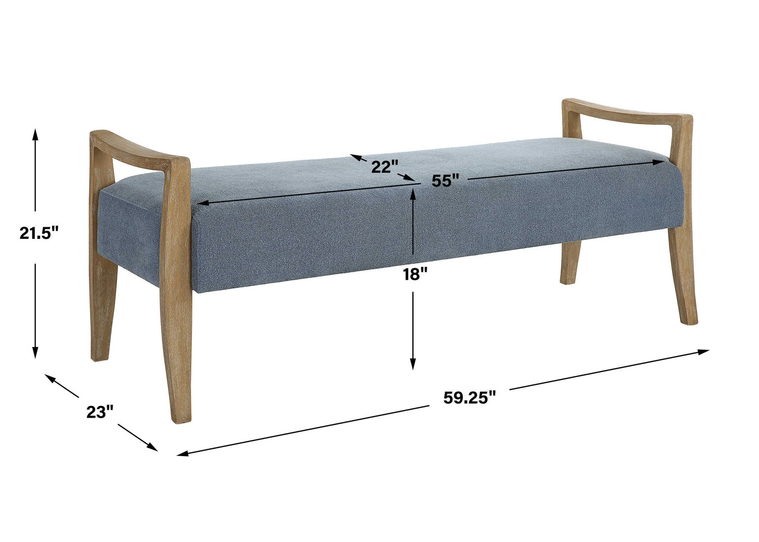 UTTERMOST DAYLIGHT SKY BENCH - Benches, Ottoman, Stools
