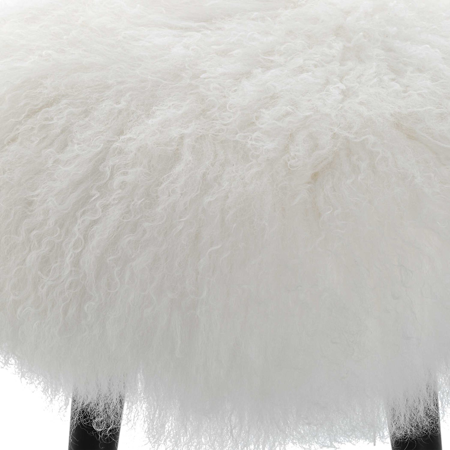 UTTERMOST WOOLY SHEEPSKIN ACCENT STOOL - Benches, Ottoman, Stools