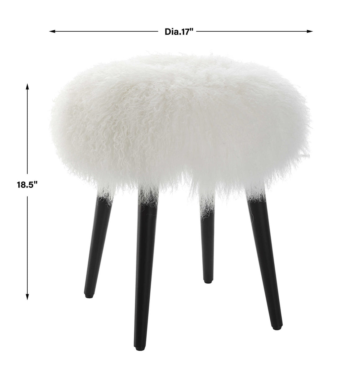 UTTERMOST WOOLY SHEEPSKIN ACCENT STOOL - Benches, Ottoman, Stools