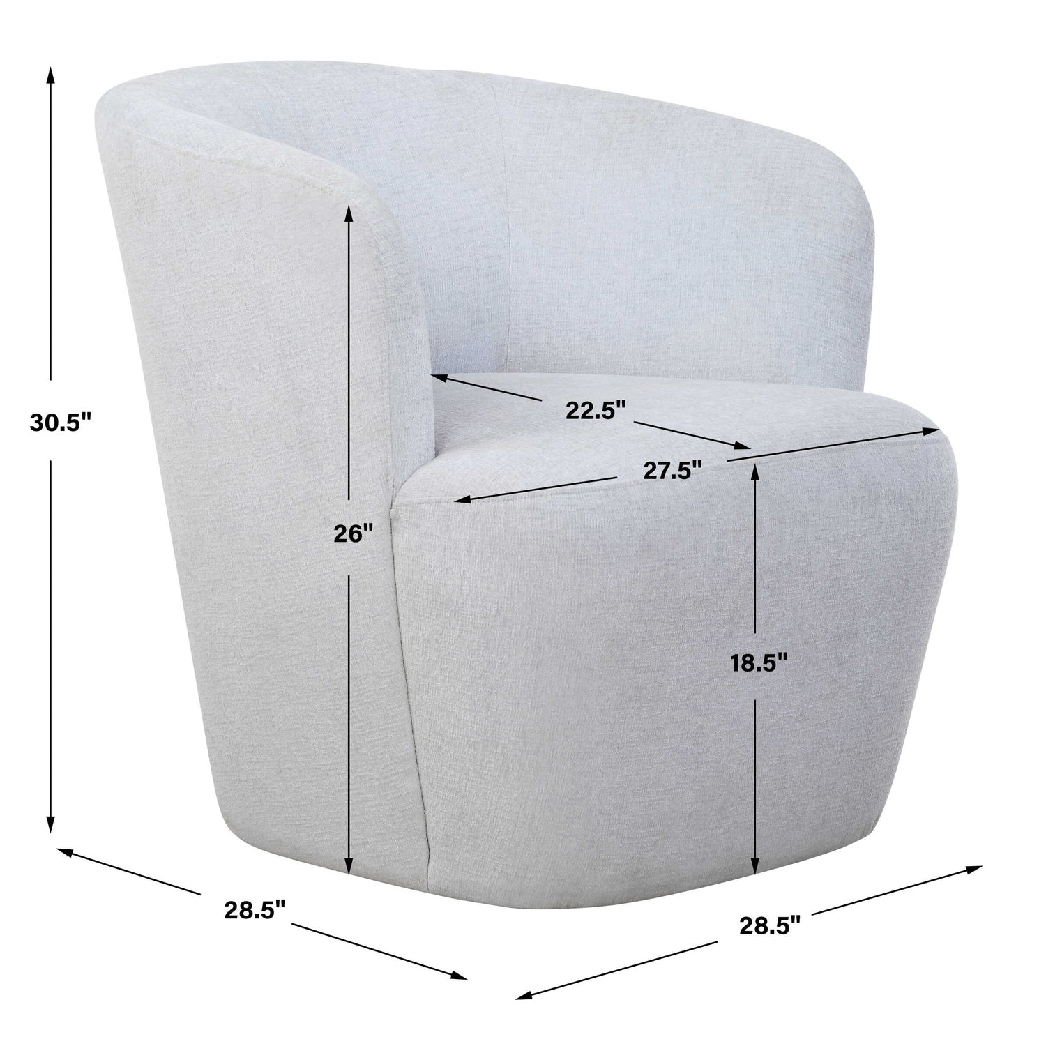 UTTERMOST Mist Barrel Swivel Chair - Lounge
