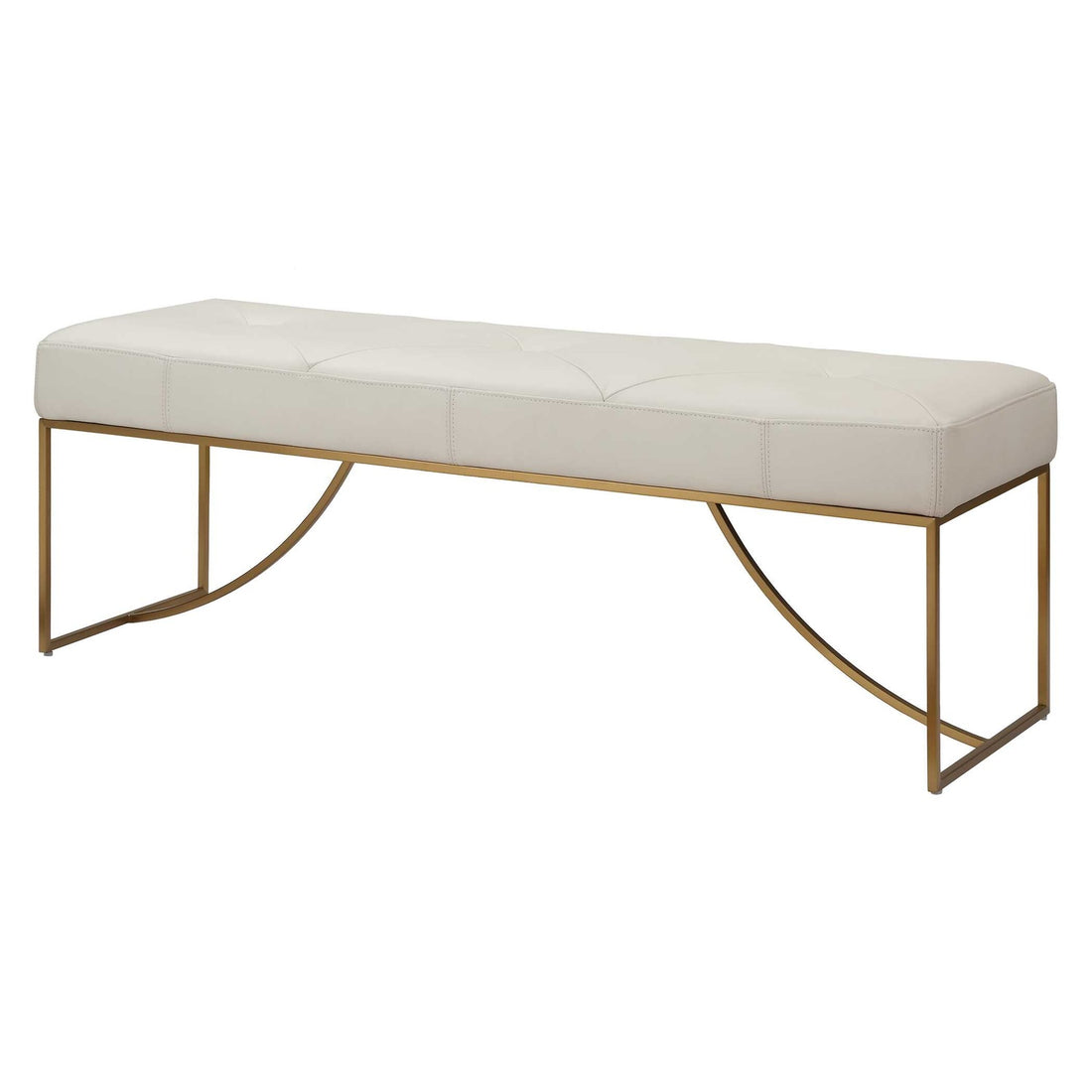 UTTERMOST Swale Leather Bench - Benches, Ottoman, Stools