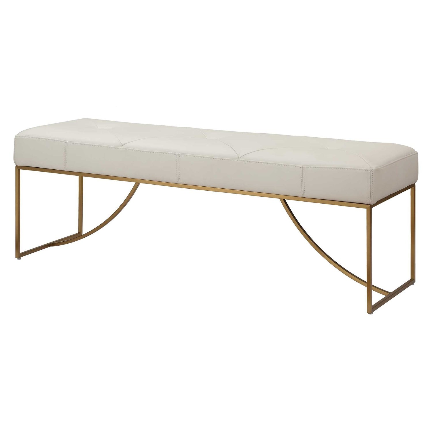 UTTERMOST Swale Leather Bench - Benches, Ottoman, Stools