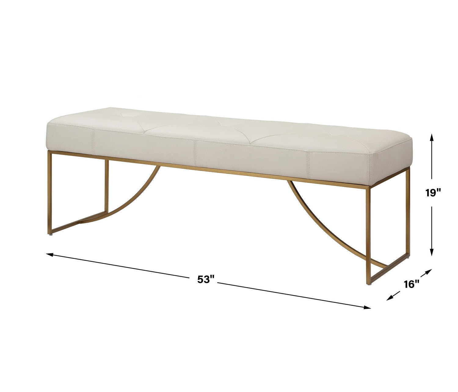 UTTERMOST SWALE LEATHER BENCH - Benches, Ottoman, Stools