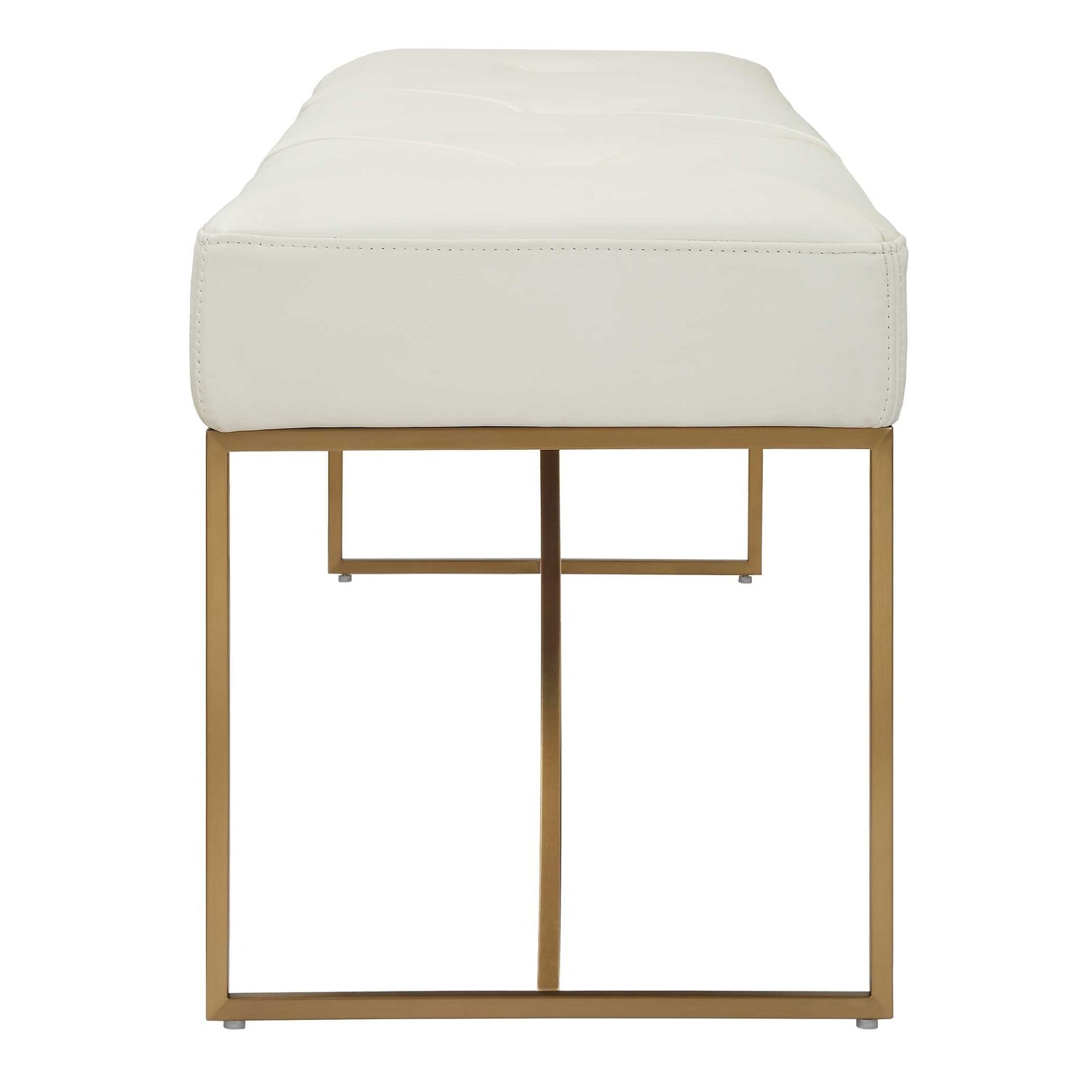 UTTERMOST SWALE LEATHER BENCH - Benches, Ottoman, Stools