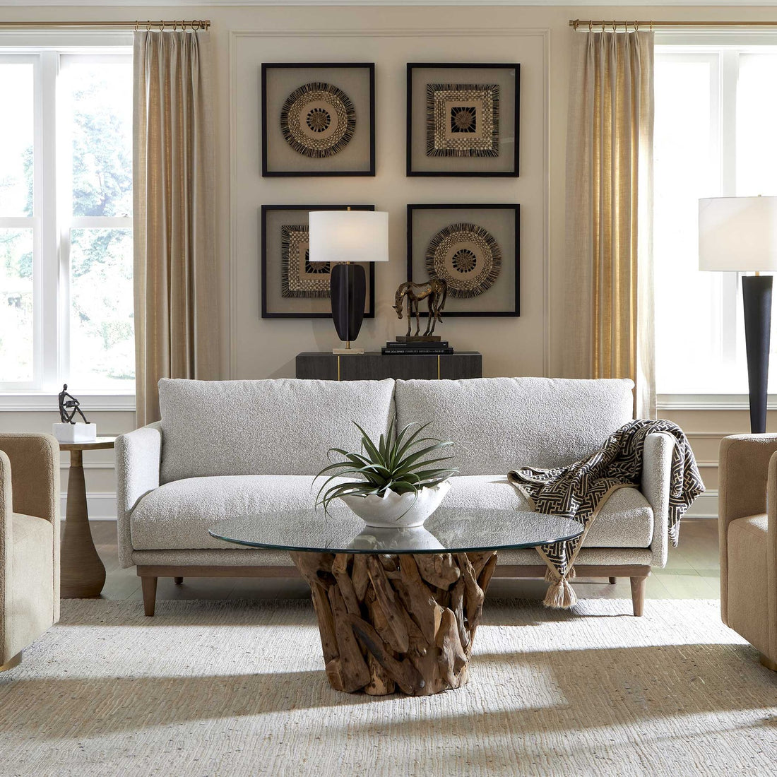 UTTERMOST Freefall Ceruse Sofa - Sofa