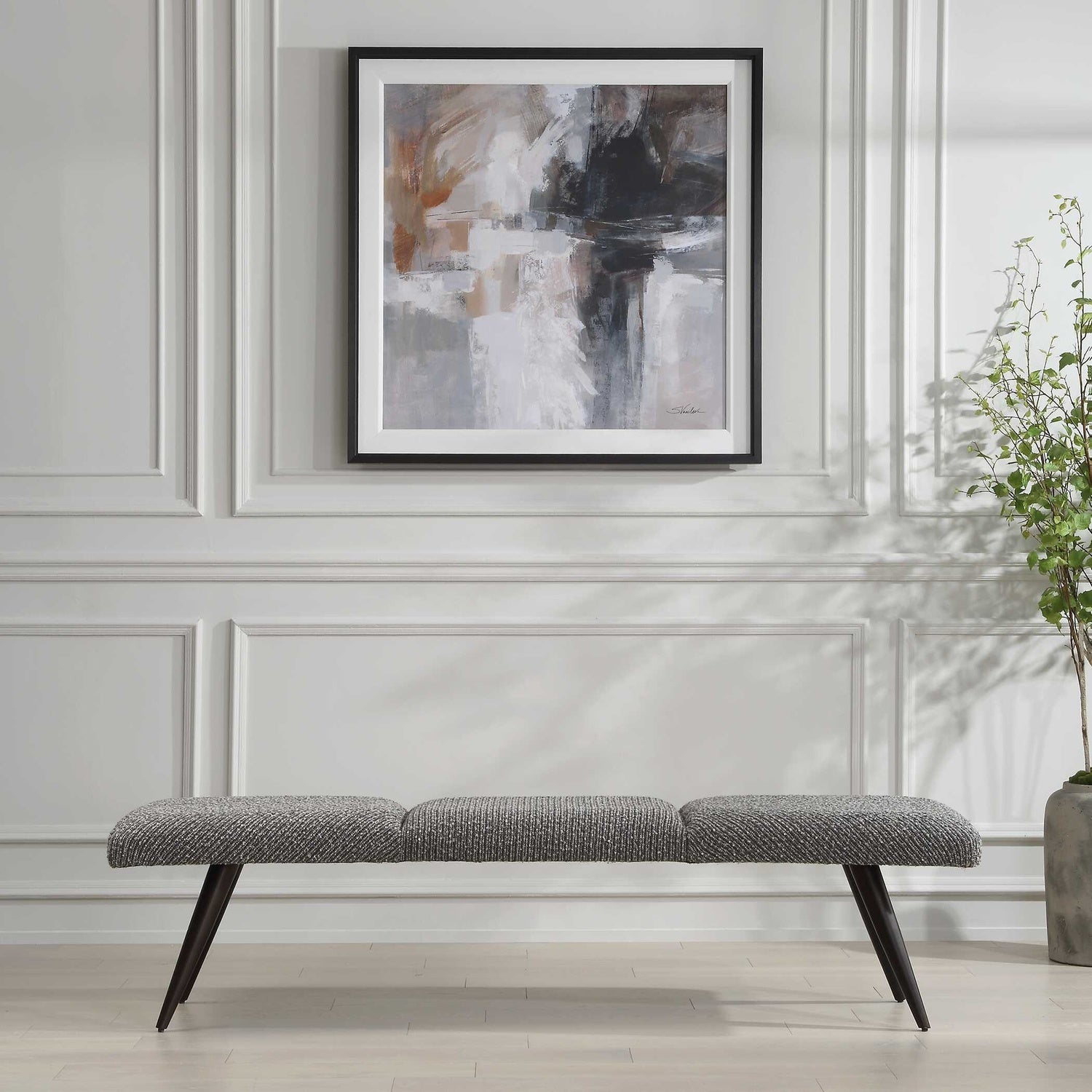 UTTERMOST BOWTIE FABRIC BENCH - Benches, Ottoman, Stools
