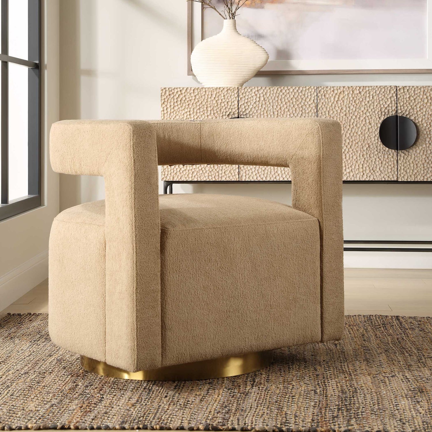 UTTERMOST GROUNDED MODERN SWIVEL CHAIR - Lounge
