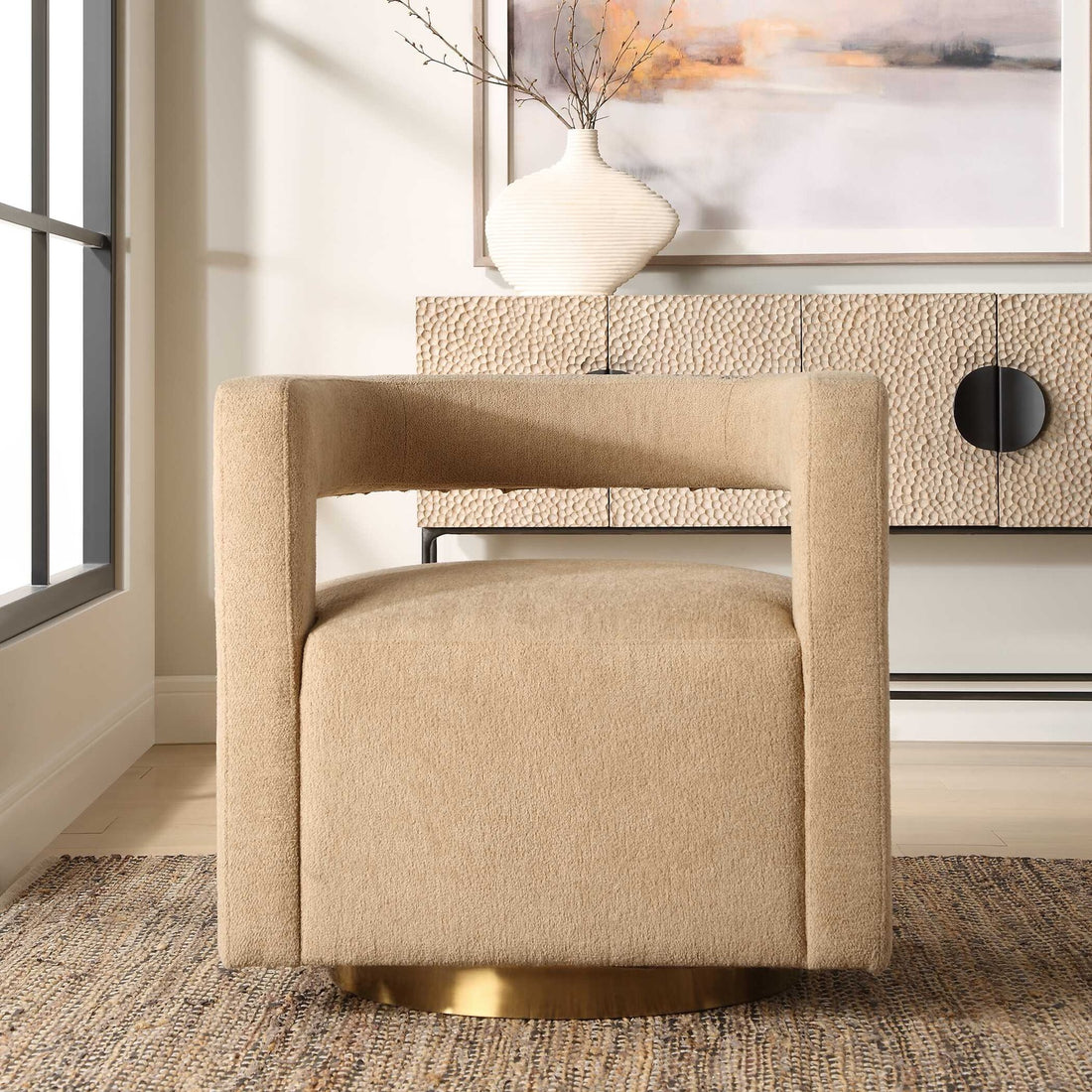 UTTERMOST Grounded Modern Swivel Chair - Lounge
