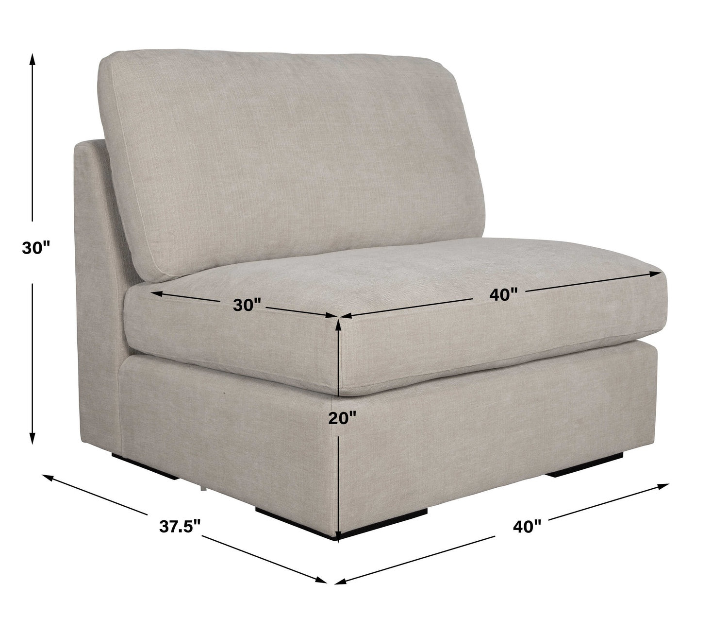 UTTERMOST REFUGE ARMLESS SAND SOFA - Sofa