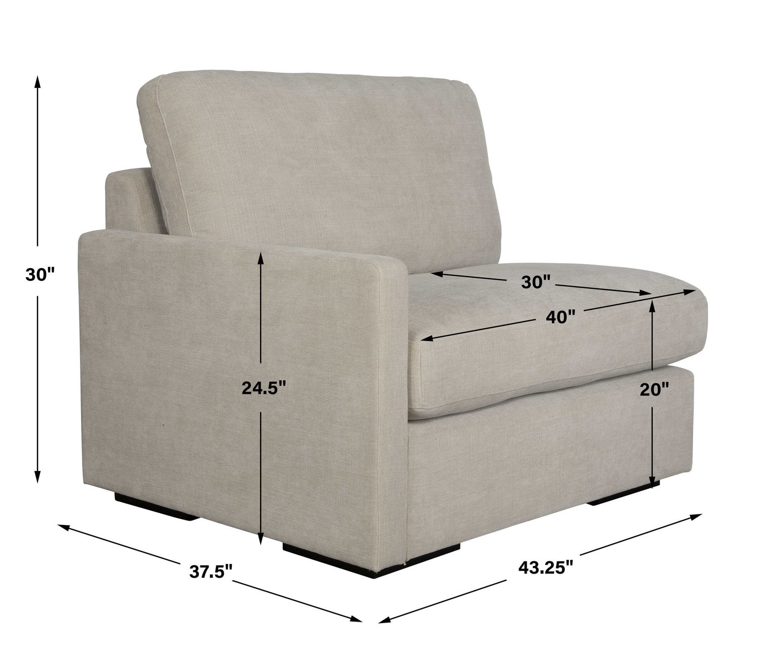 UTTERMOST Refuge Arm Facing Sofa - Sofa