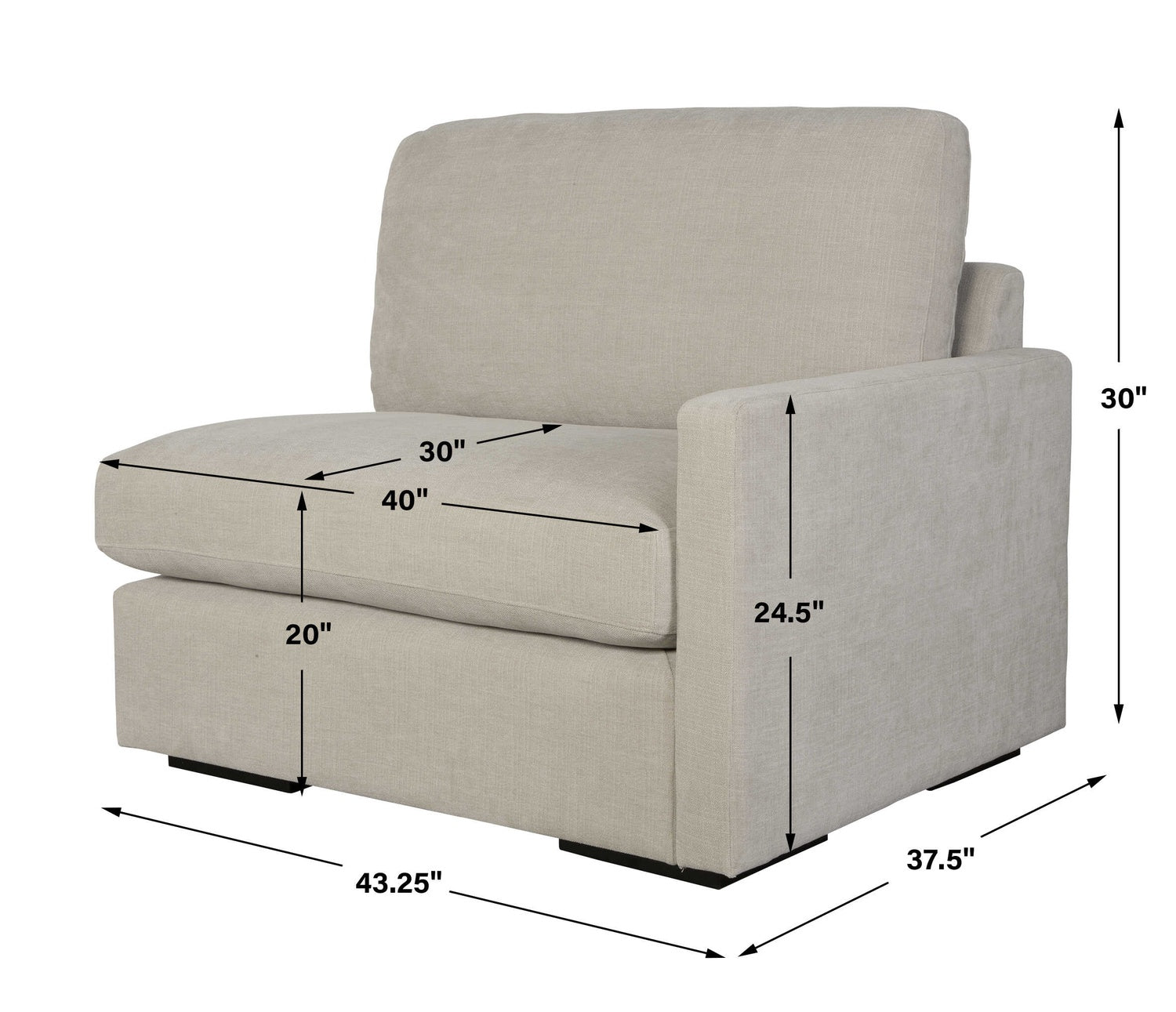 UTTERMOST Refuge Arm Facing Sofa - Sofa