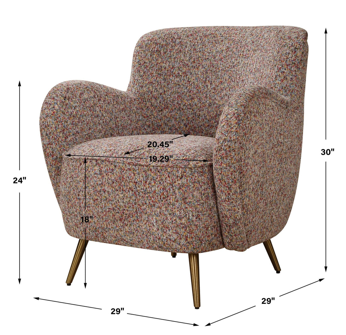 UTTERMOST Gemstone Confetti Toned Accent Chair - Lounge